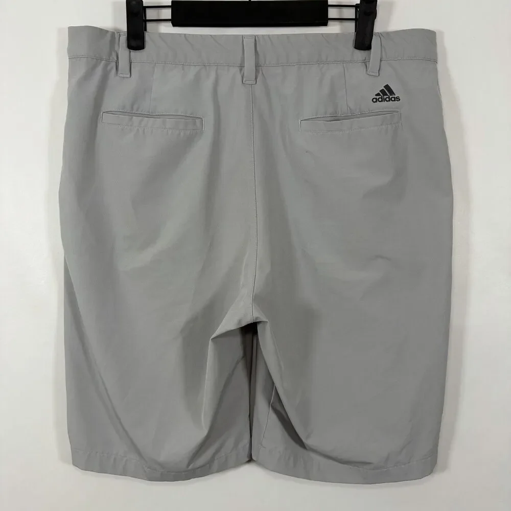 Adidas Performance Golf Shorts Mens Size 35 Light Gray Grip Waist 10” Inseam